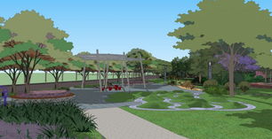 最近的一個景觀項(xiàng)目su效果,已經(jīng)在施工中